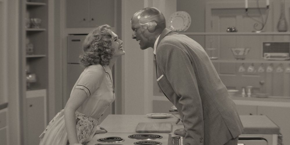 Wanda and Vision spending time together in the WandaVision pilot