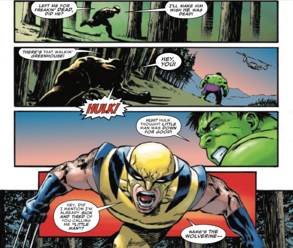 Wolverine attacking the Hulk in X-Men Legends #1
