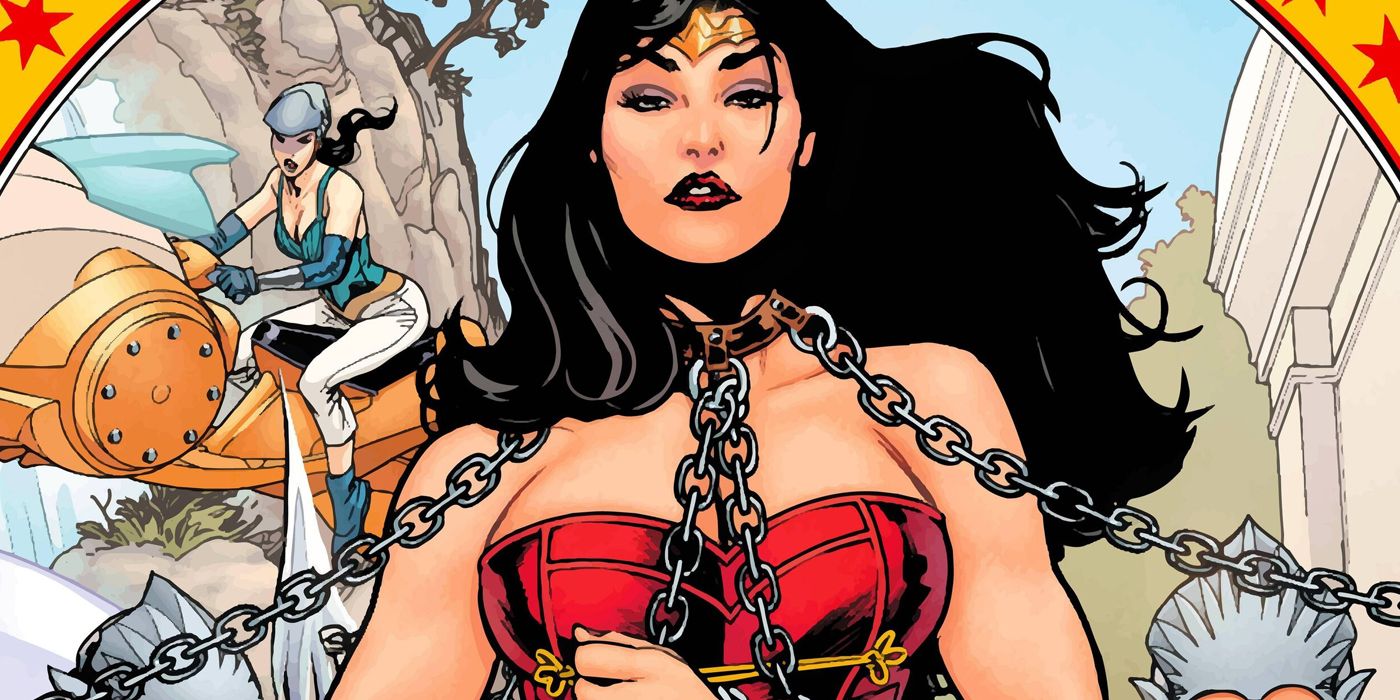 Wonder Woman bound by chains in DC Comics