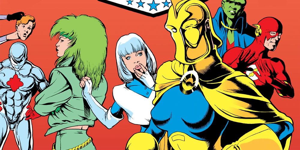 Female Dr. Fate winks at Justice League International