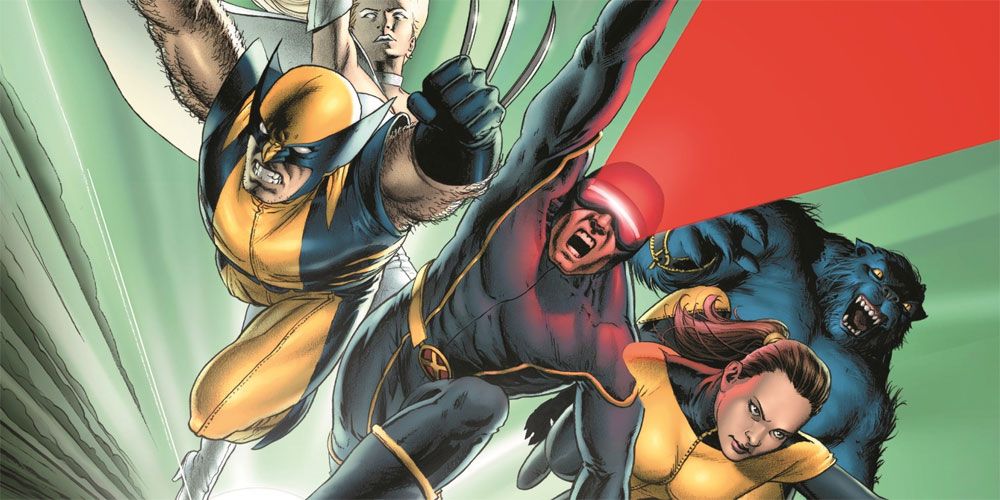 Astonishing X-Men charging into battle in Marvel Comics