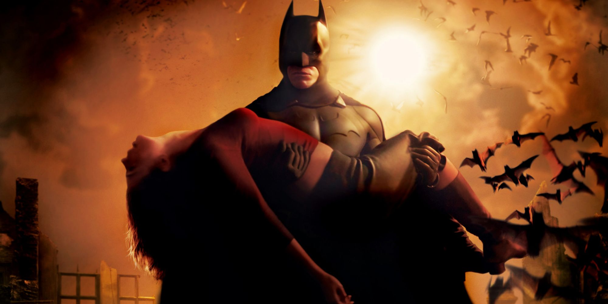 image of Batman saving someone in 2005's Batman Begins 