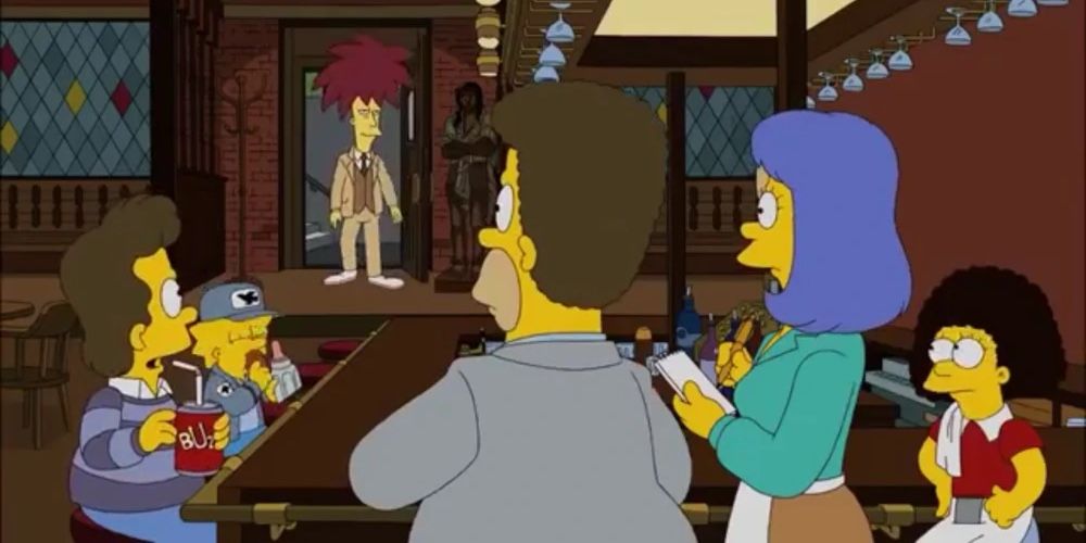 The Cheers couch gag in The Simpsons