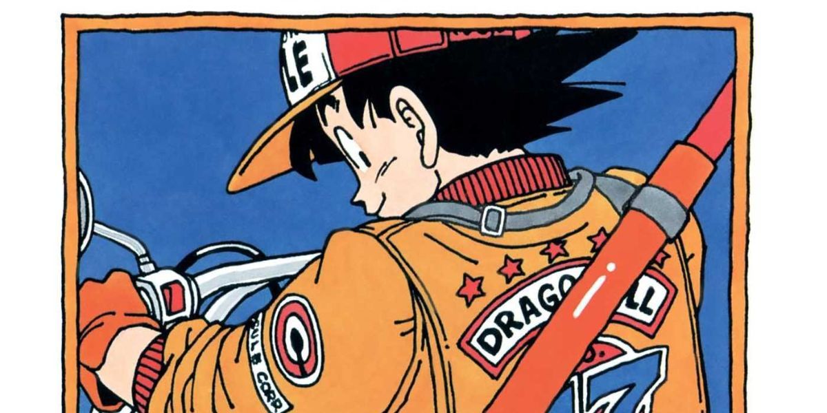 Goku riding a motorcycle