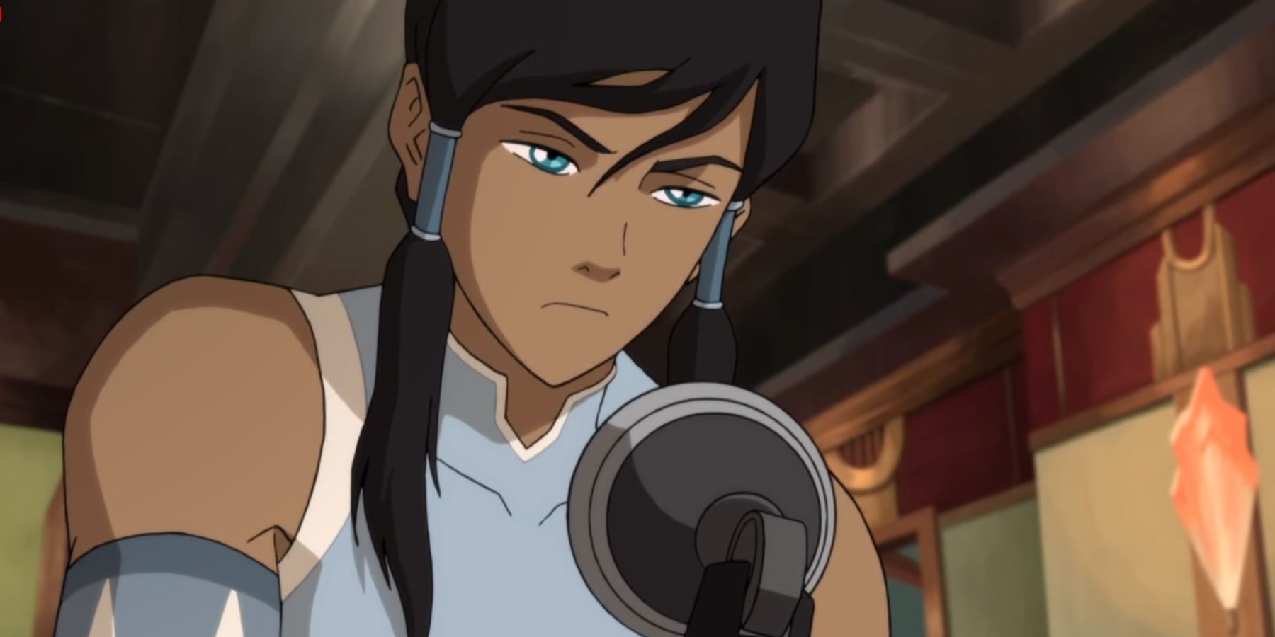 Korra com palestrante em The Legend of Korra.