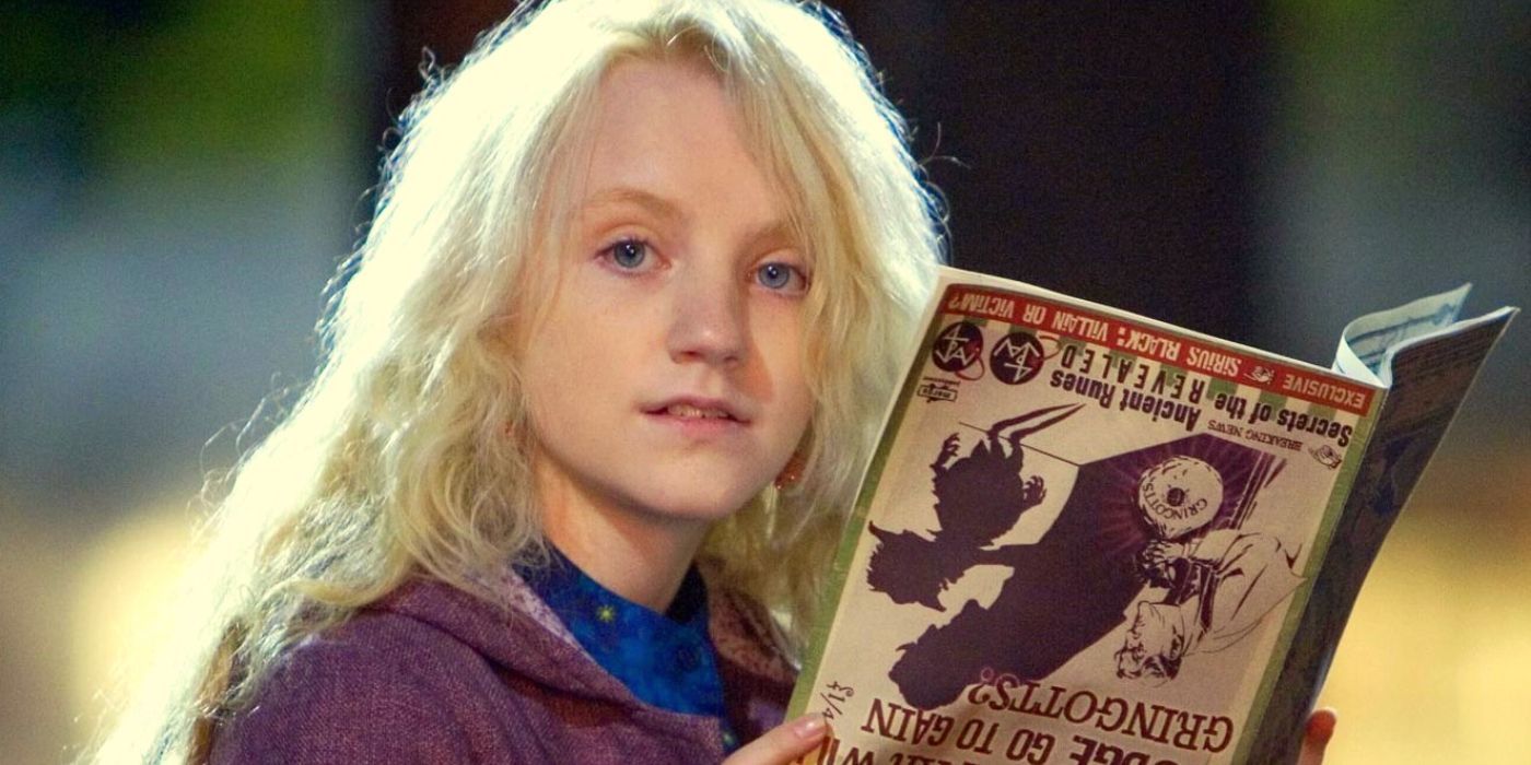 Luna reading The Quibbler upside down in Harry Potter and the Order of the Phoenix.