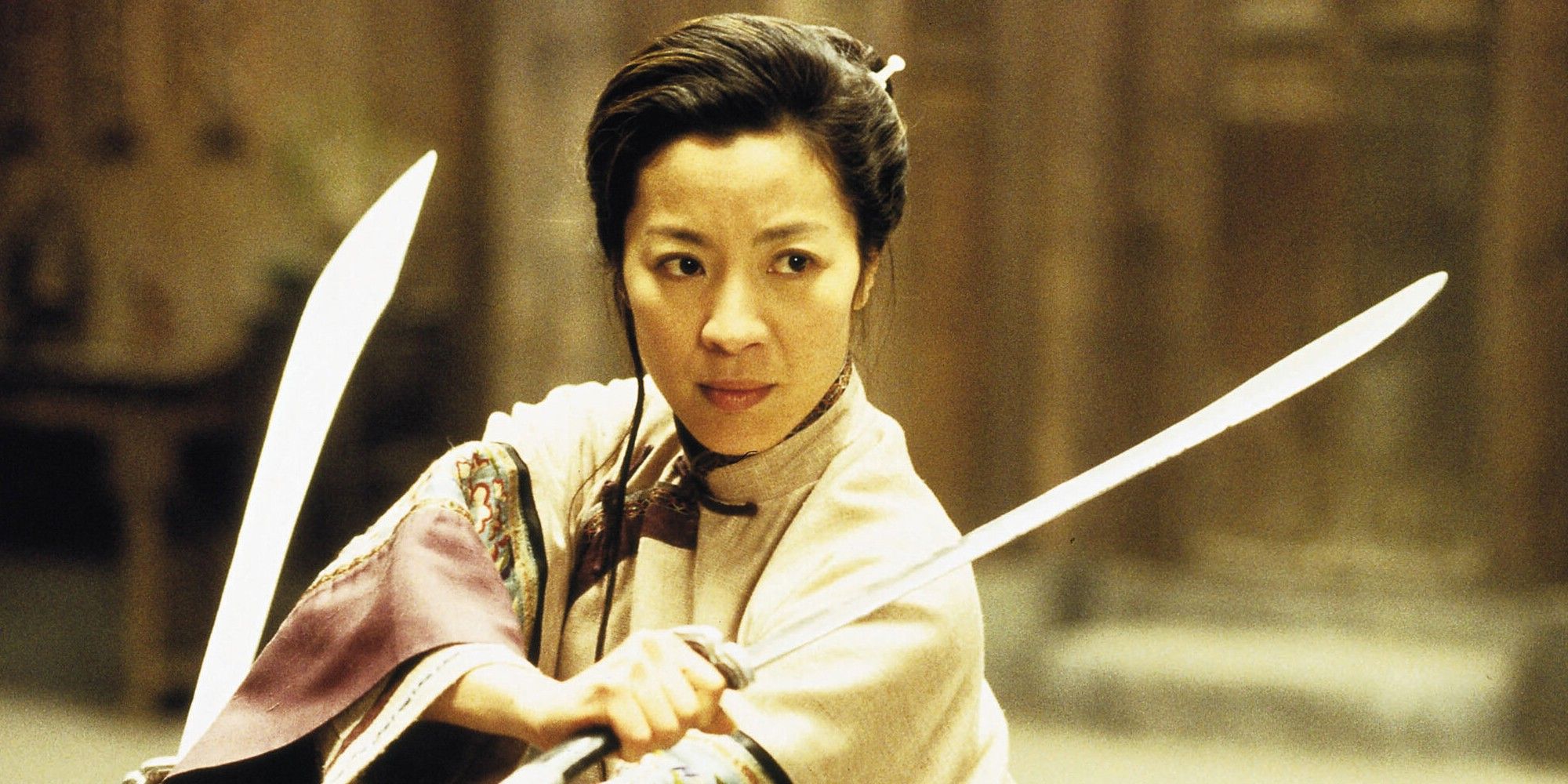 Michelle Yeoh performing martial arts