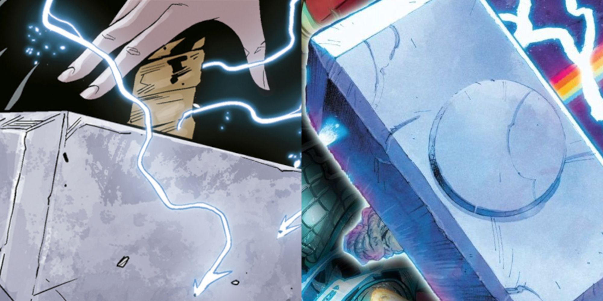 mjolnir in two different panels