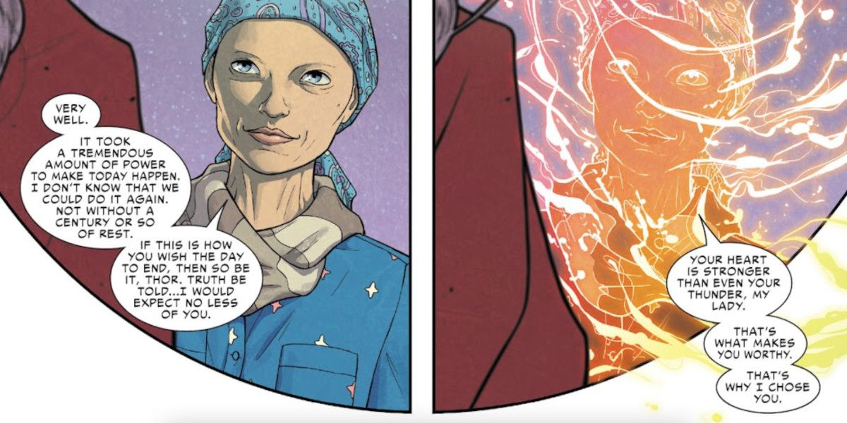 mjolnir transforming into jane in the mighty thor 11