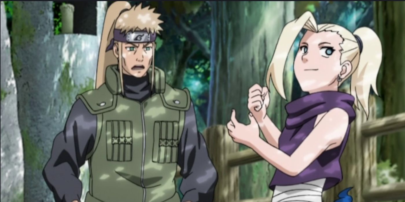 Ino and her father in Naruto.