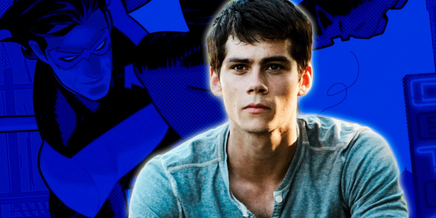 Dylan O'Brien with Nightwing background