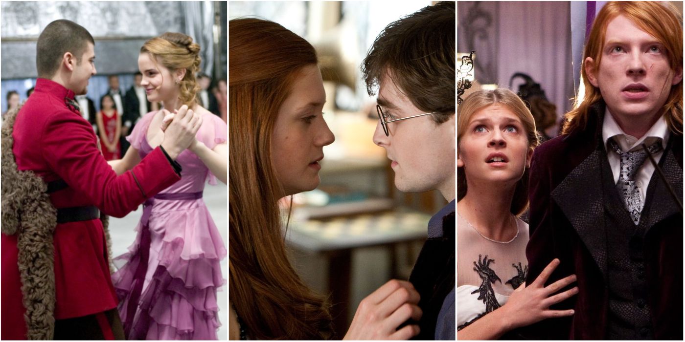 Viktor and Hermione, Ginny and Harry, Bill and Fleur