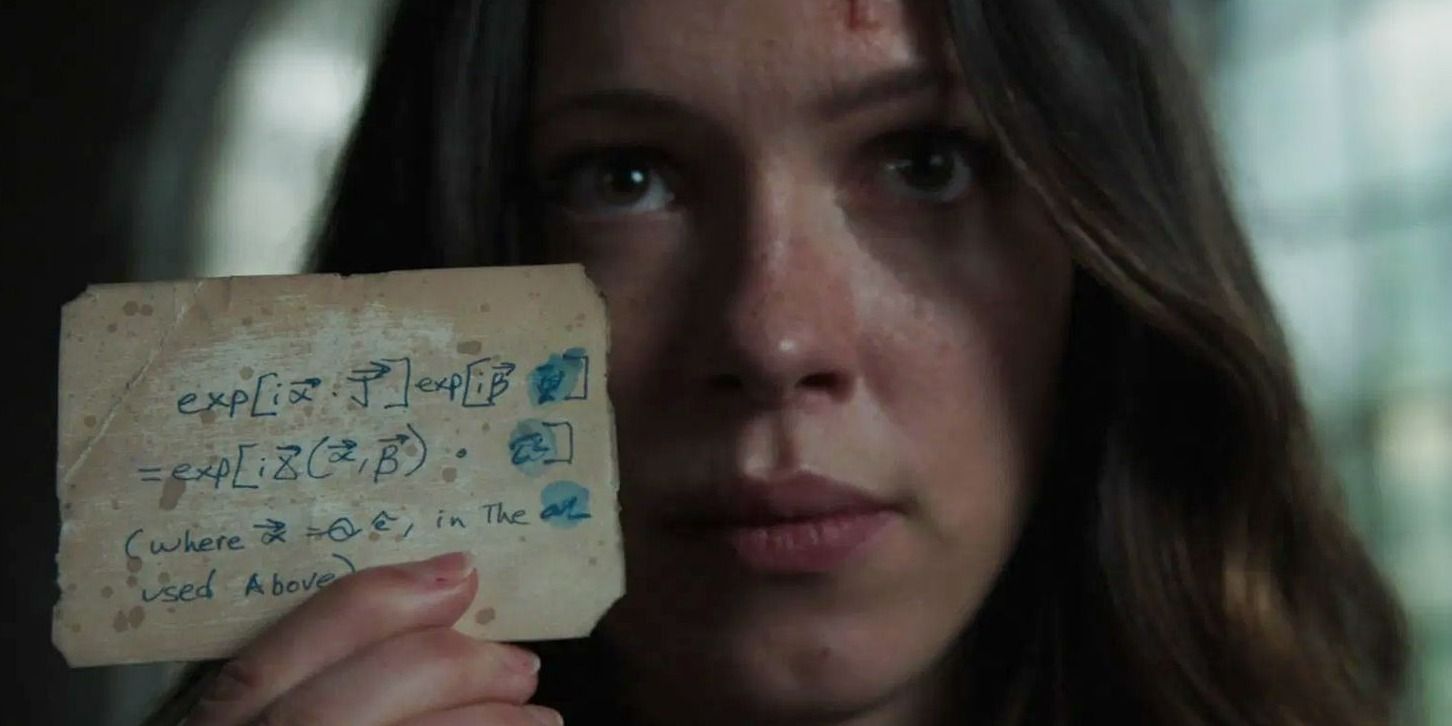 Maya Hansen holds up equation - Iron Man 3