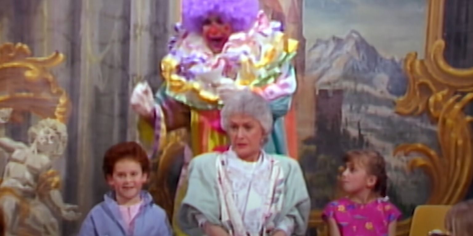 Dorothy looks scared at Mr. Ha Ha's Hot Dog Hacienda - The Golden Girls