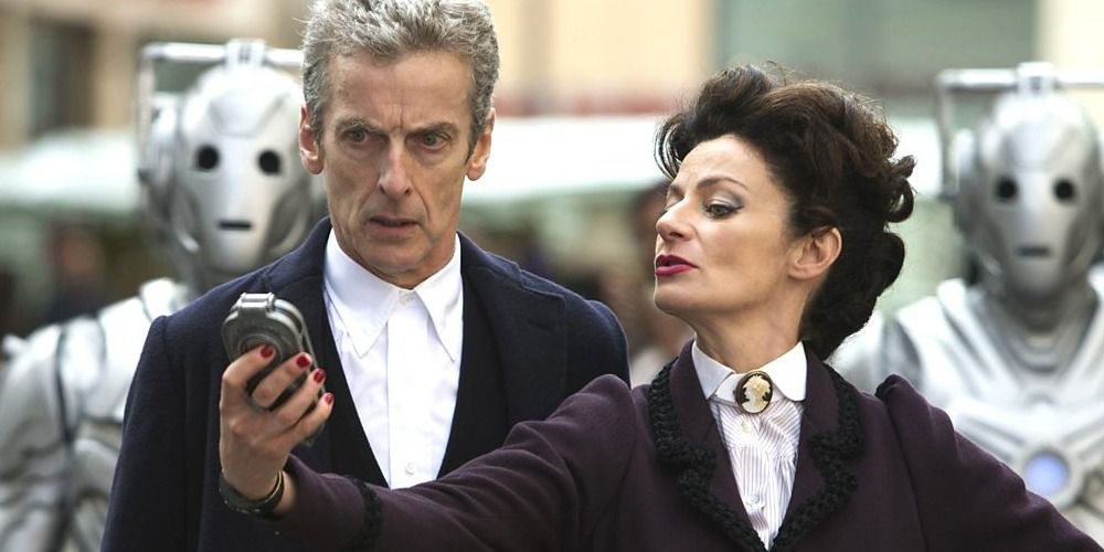 Missy and the Twelfth Doctor are surrounded by Cybermen in Doctor Who