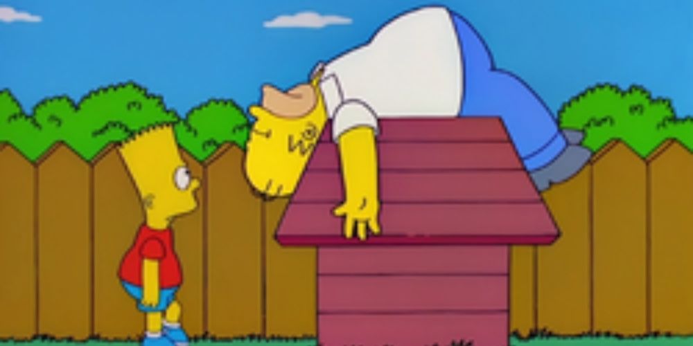 A reference to Peanuts featuring Bart and Homer in The Simpsons