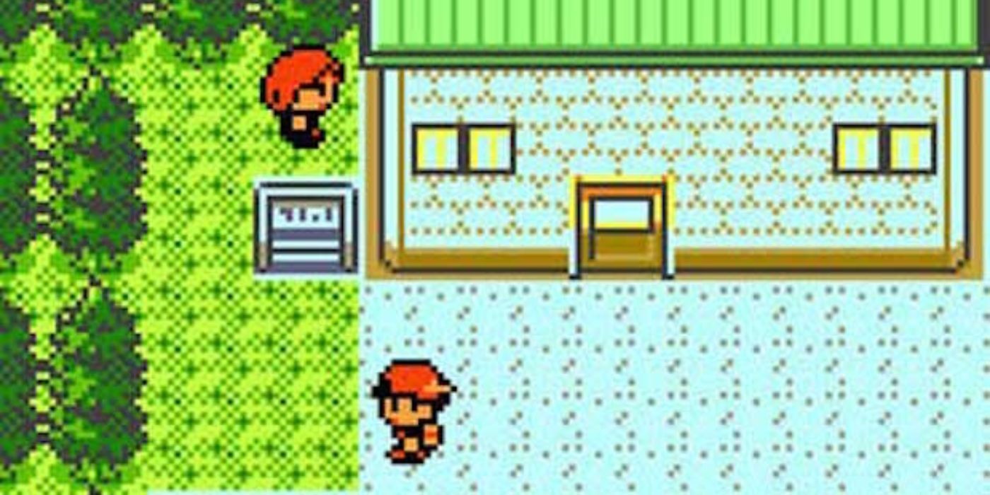 Protagonista Pokémon Gold e NPC perto de uma casa