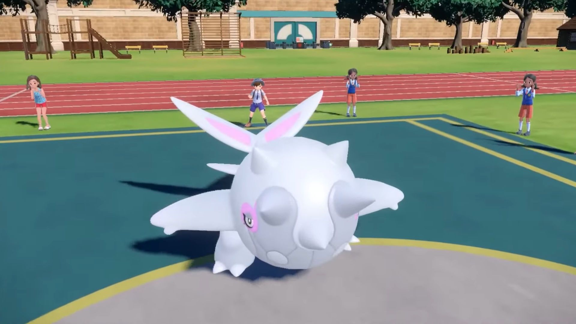 Cetitan about to have its Mirror Herb activated in Competitive Trailer to Pokemon Scarlet and Violet.