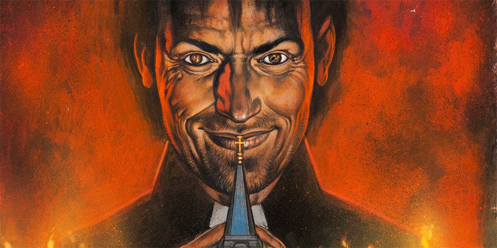 Preacher: Gone To Texas cover com Jesse Custer sorrindo na DC/Vertigo Comics