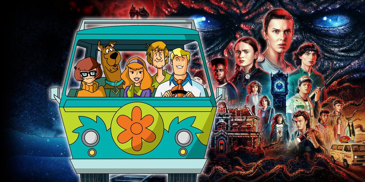 scooby doo mystery inc characters over stranger things poster