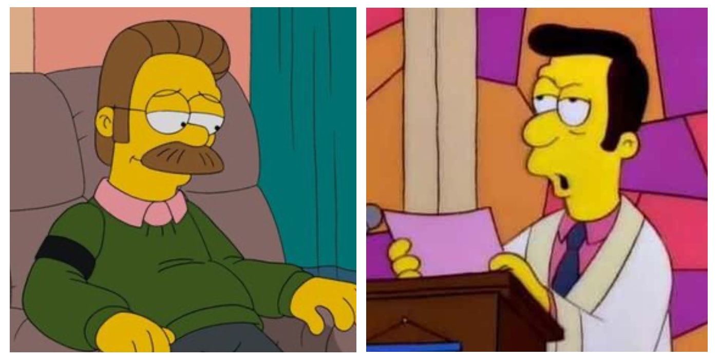 Ned Flanders and Reverend Lovejoy in The Simpsons