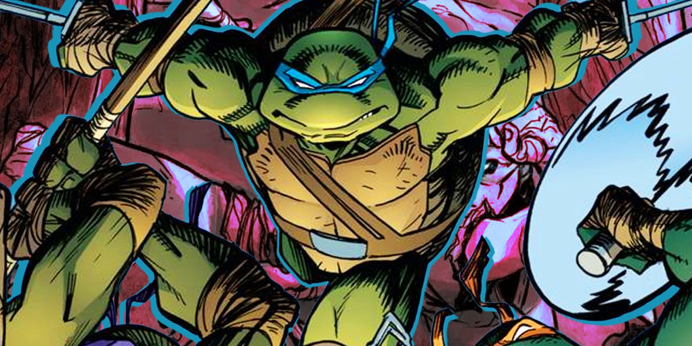 Leonardo leaping into action in the Teenage Mutant Ninja Turtles Comics