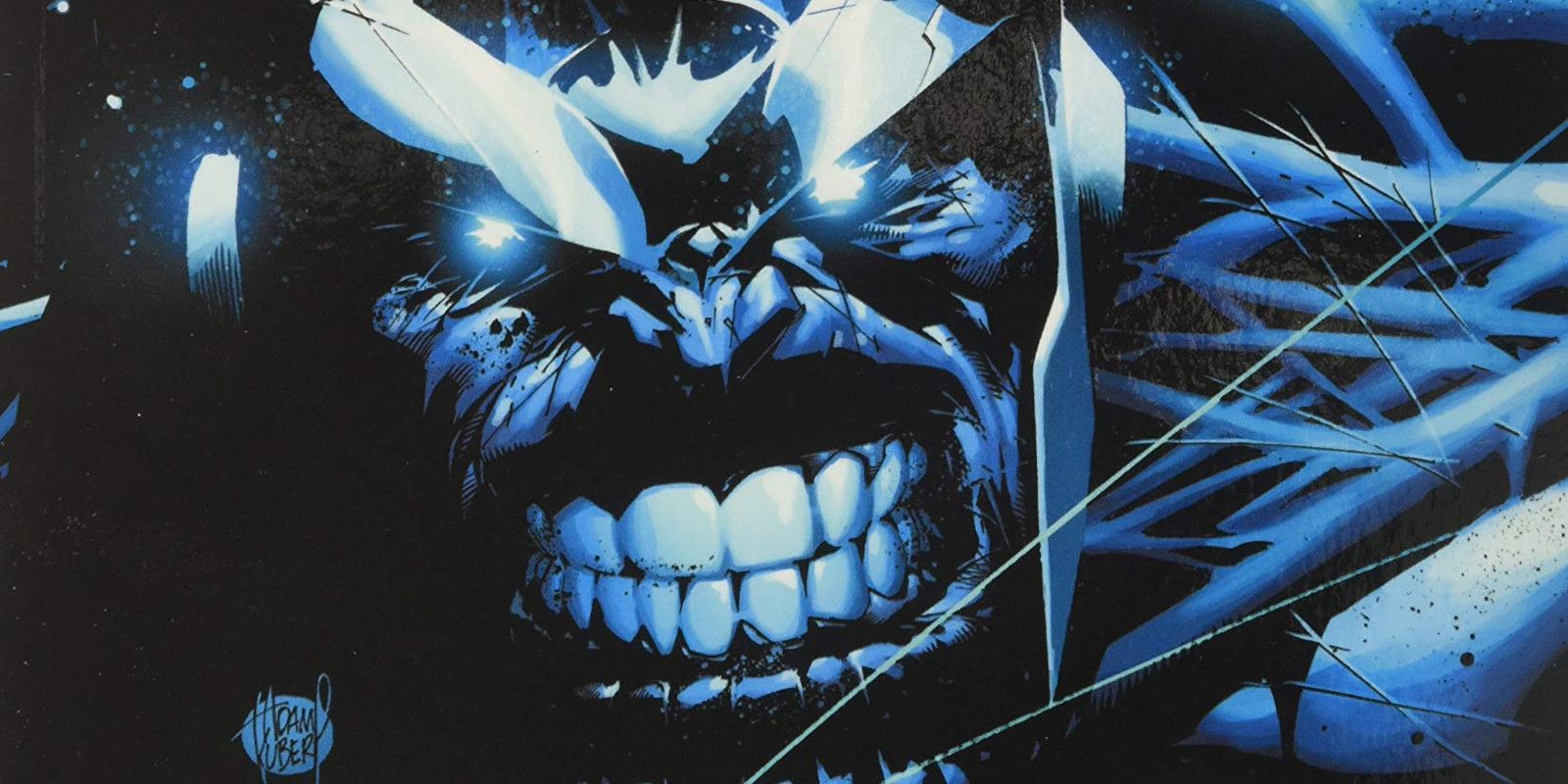 Thanos in the Avengers Infinity comic grinning evily.