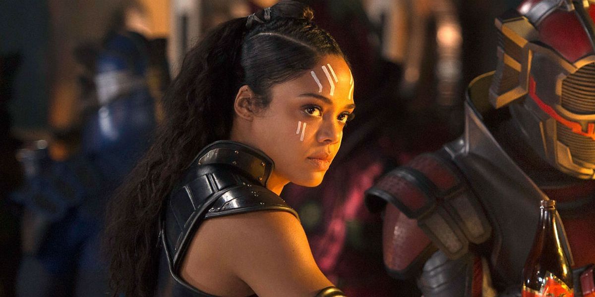 Tessa Thompson as Valkyrie in the MCU's Thor: Ragnarok.