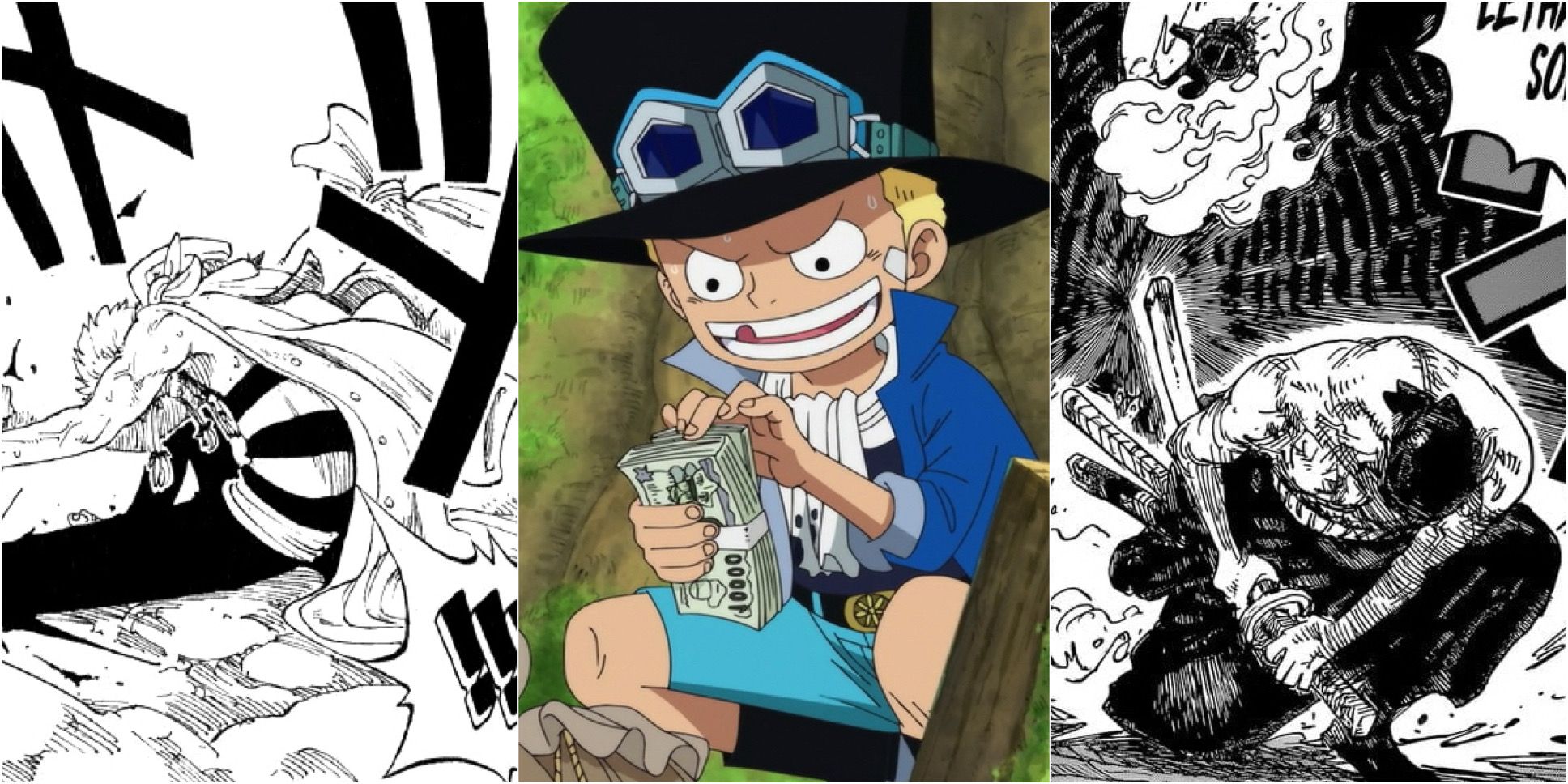 One Piece’s Zeff from the Manga, Sabo From the Anime, and Zoro From the Manga