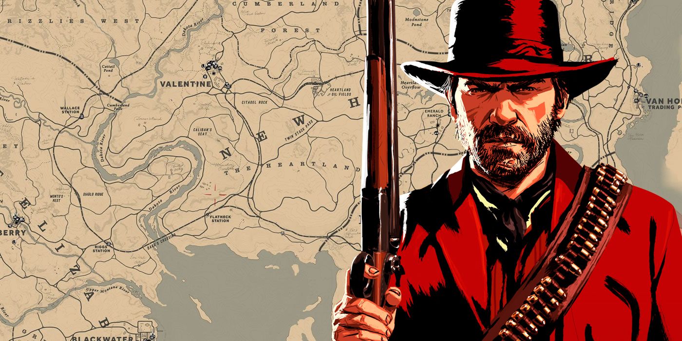 Large detailed map of Red Dead Redemption World, Games