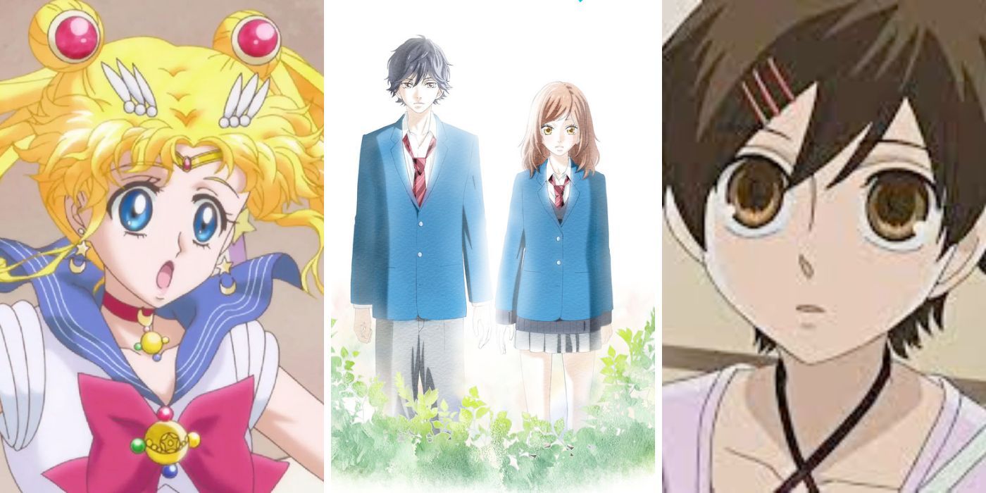 Visuals of Sailor Moon (Sailor Moon Crystal), Kō Mabuchi/Tanaka and Futaba Yoshioka (Blue Spring Ride), and Haruhi Fujioka (Ouran High School Host Club)