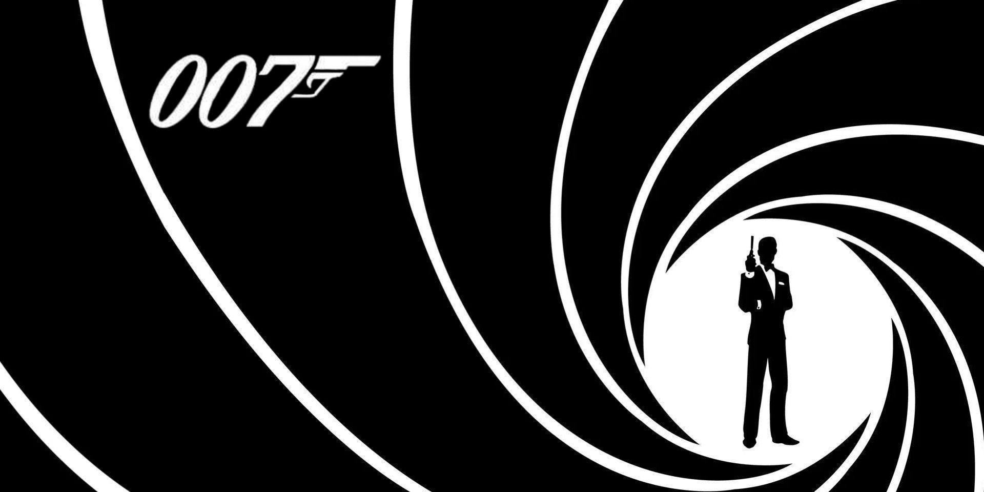 Lone figure in the black spiral of James Bond's title card