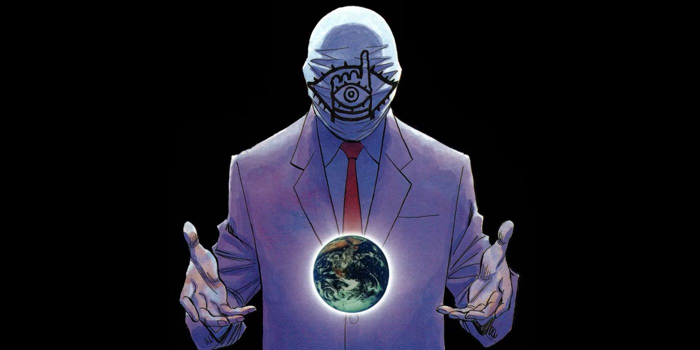 20th Century Boys image; the villain looking at the world.