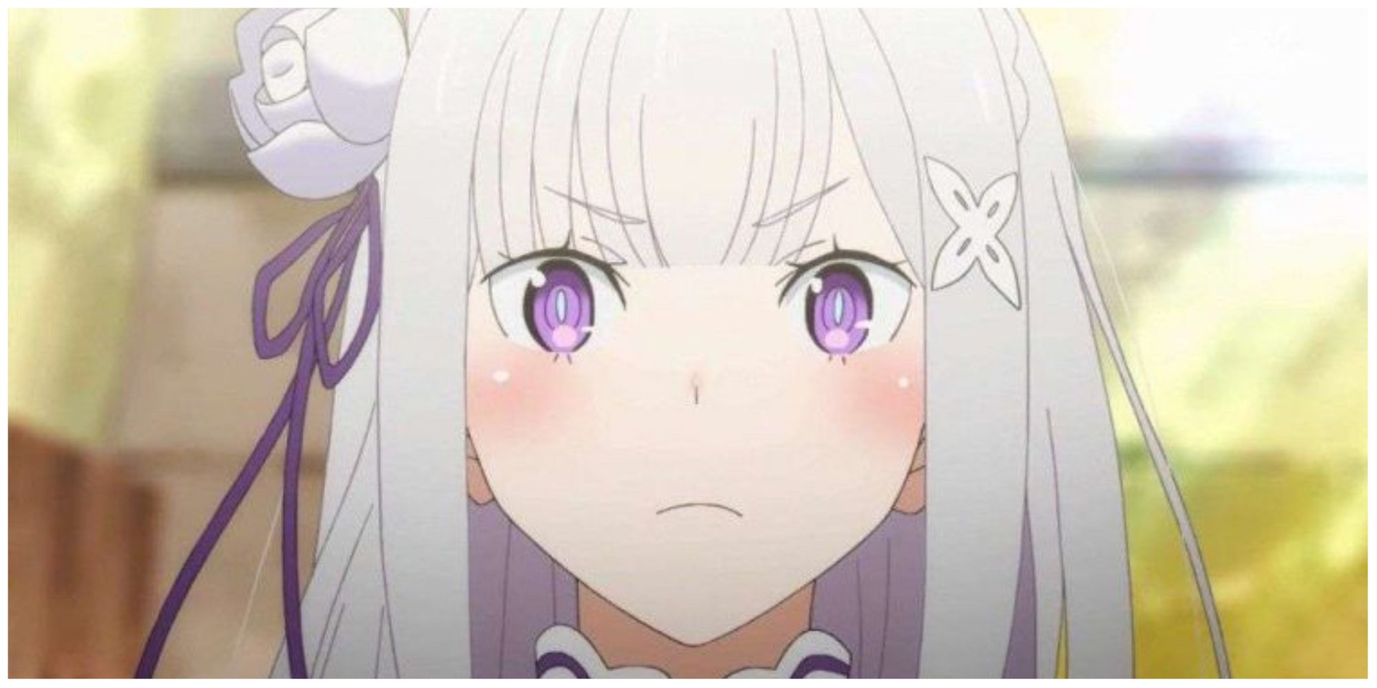 Emilia from Re:zero looking serious