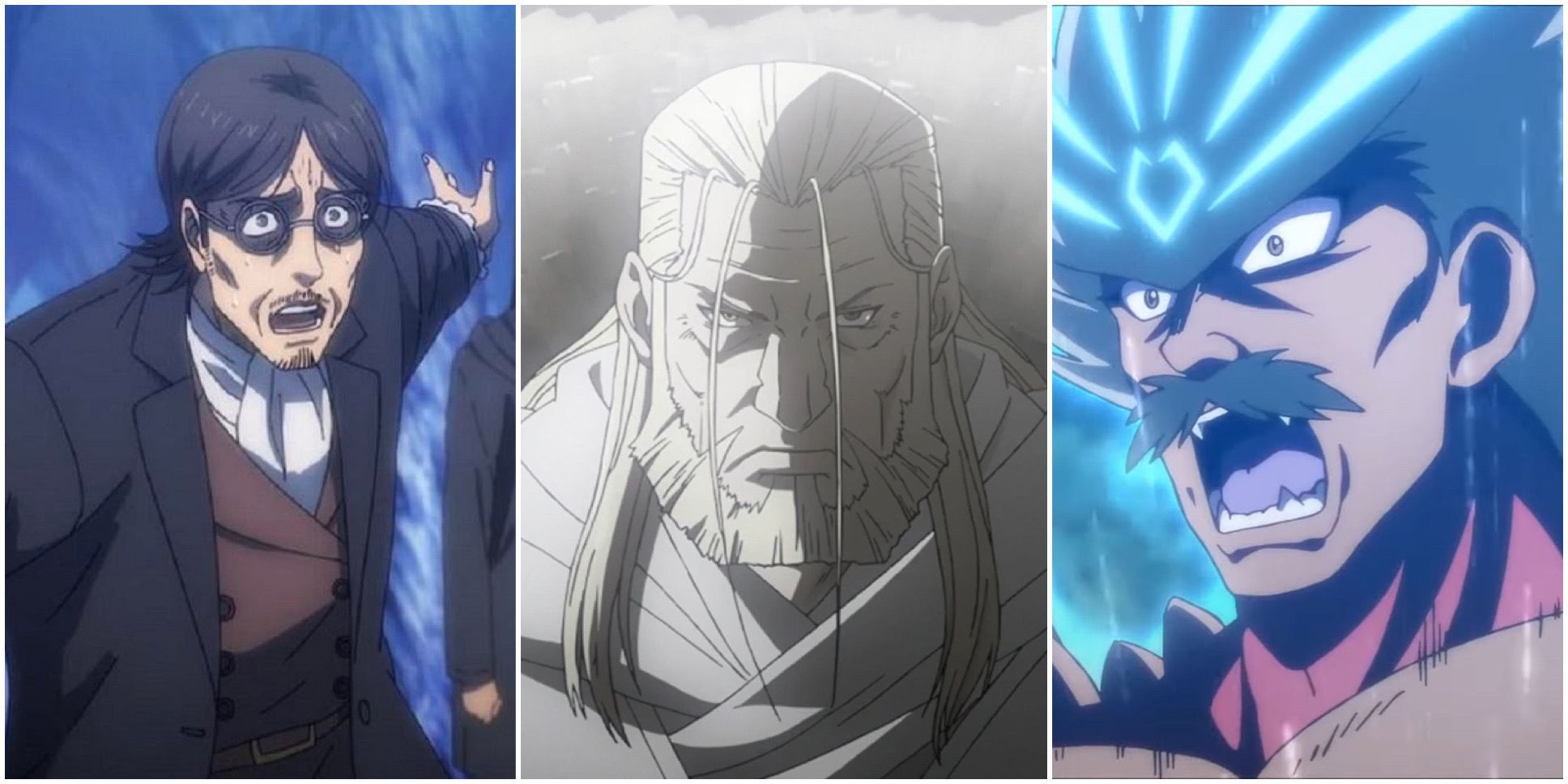 Grisha from Attack On Titan, Hohenheim from Fullmetal Alchemist, Baran from Dragon Quest: The Adventures of Dai