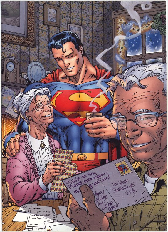Action Comics 1050 DC Holiday Card Variant (1998 Jim Lee)