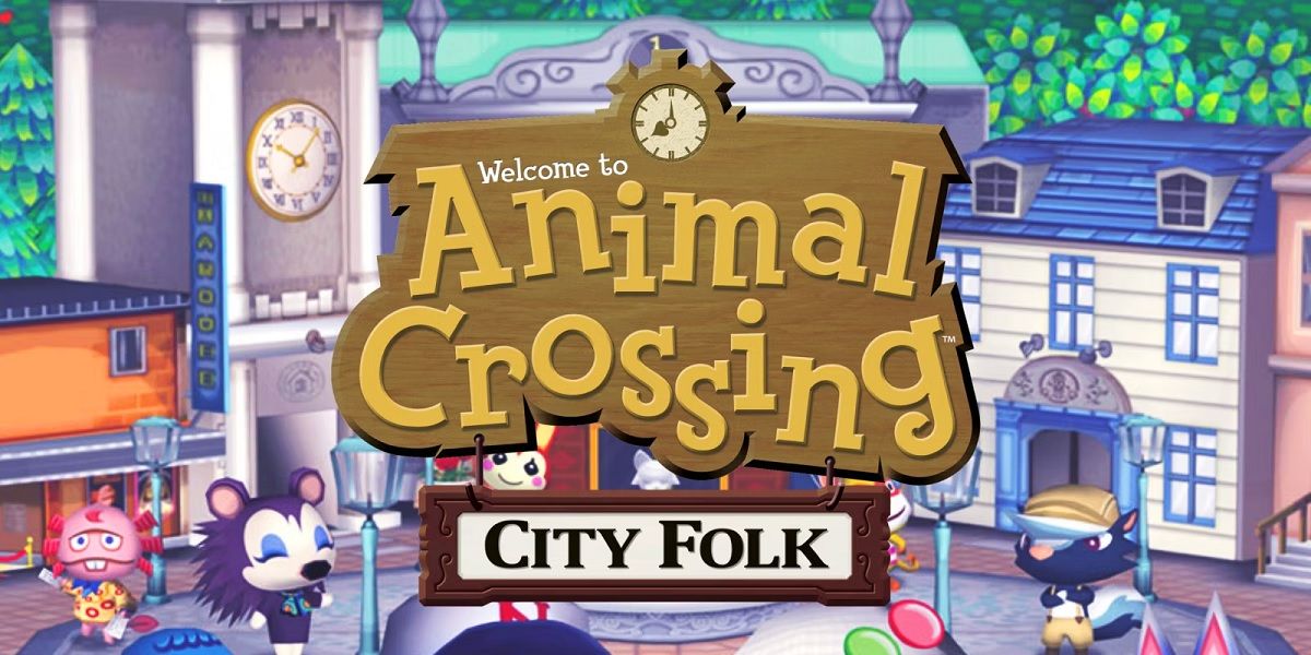 An image of official promotional art for Animal Crossing: City Folk