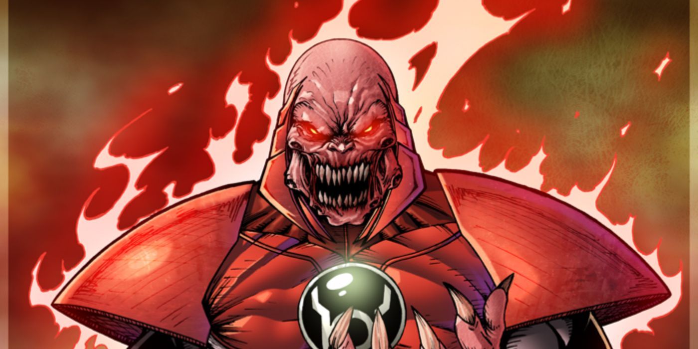 Atrocitus ringed by the red blood fire of rage