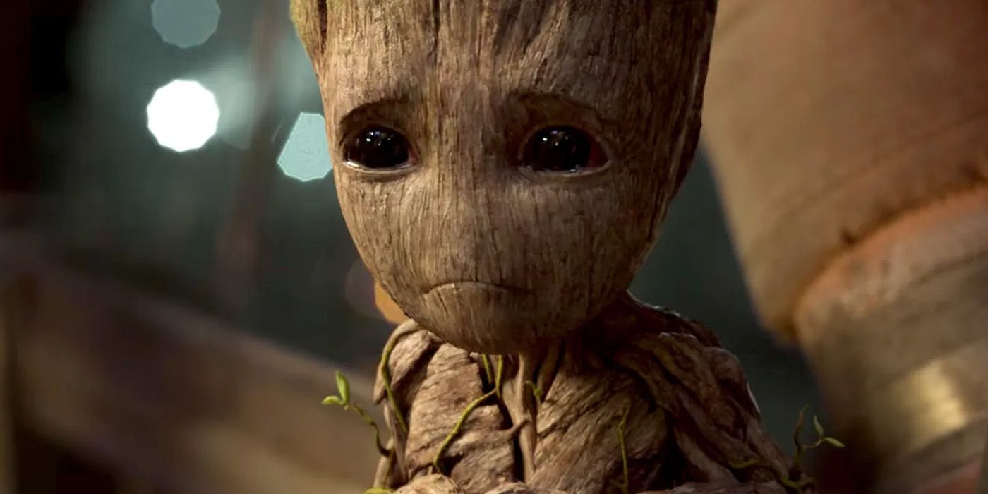Baby Groot is sad in Guardians of the Galaxy
