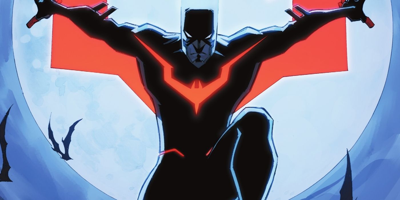 An image of Terry McGinnis sporting his new suit in Batman Beyond