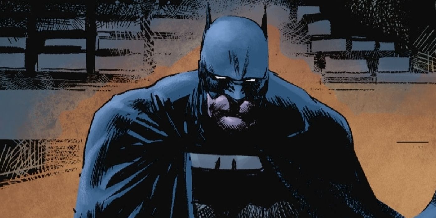 Batman looking brooding and disturbed