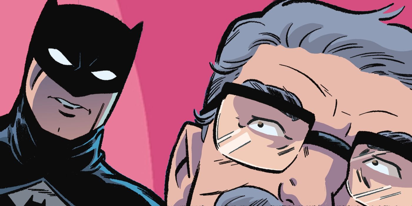 Batman sneaking up on Commissioner Gordon