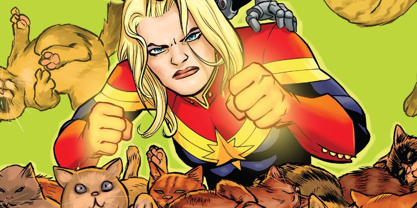 Captain Marvel with Flerken and more cats from Marvel Comics