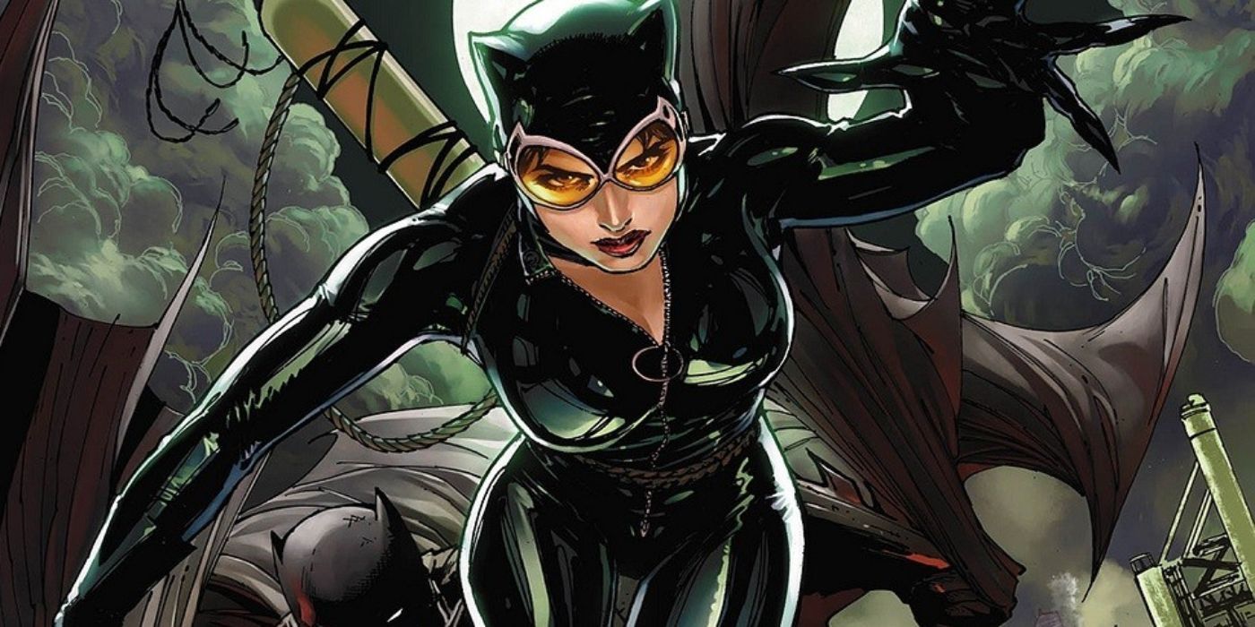 DC Comics' Catwoman lunging forward