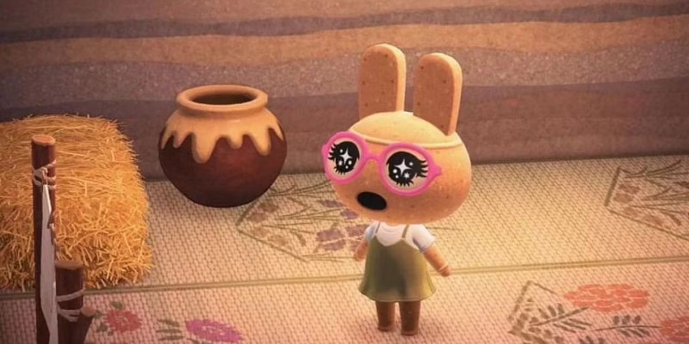 Coco em sua casa em Animal Crossing New Horizons.