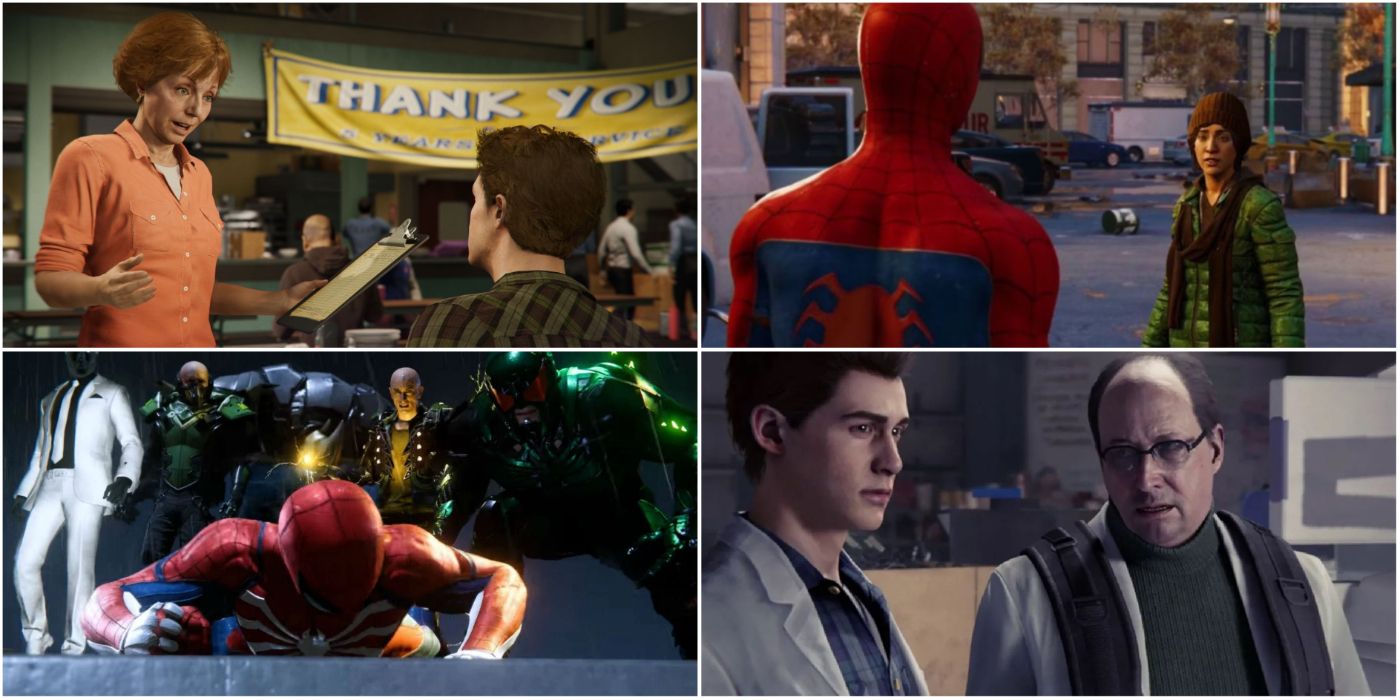 A collage of images from Marvel's Spider-Man for the PS4