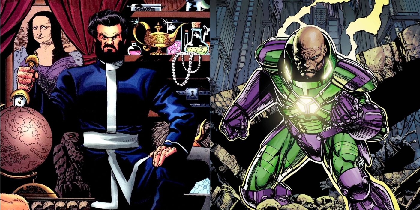 split image of Vandal Savage and Lex Luthor from DC Comics