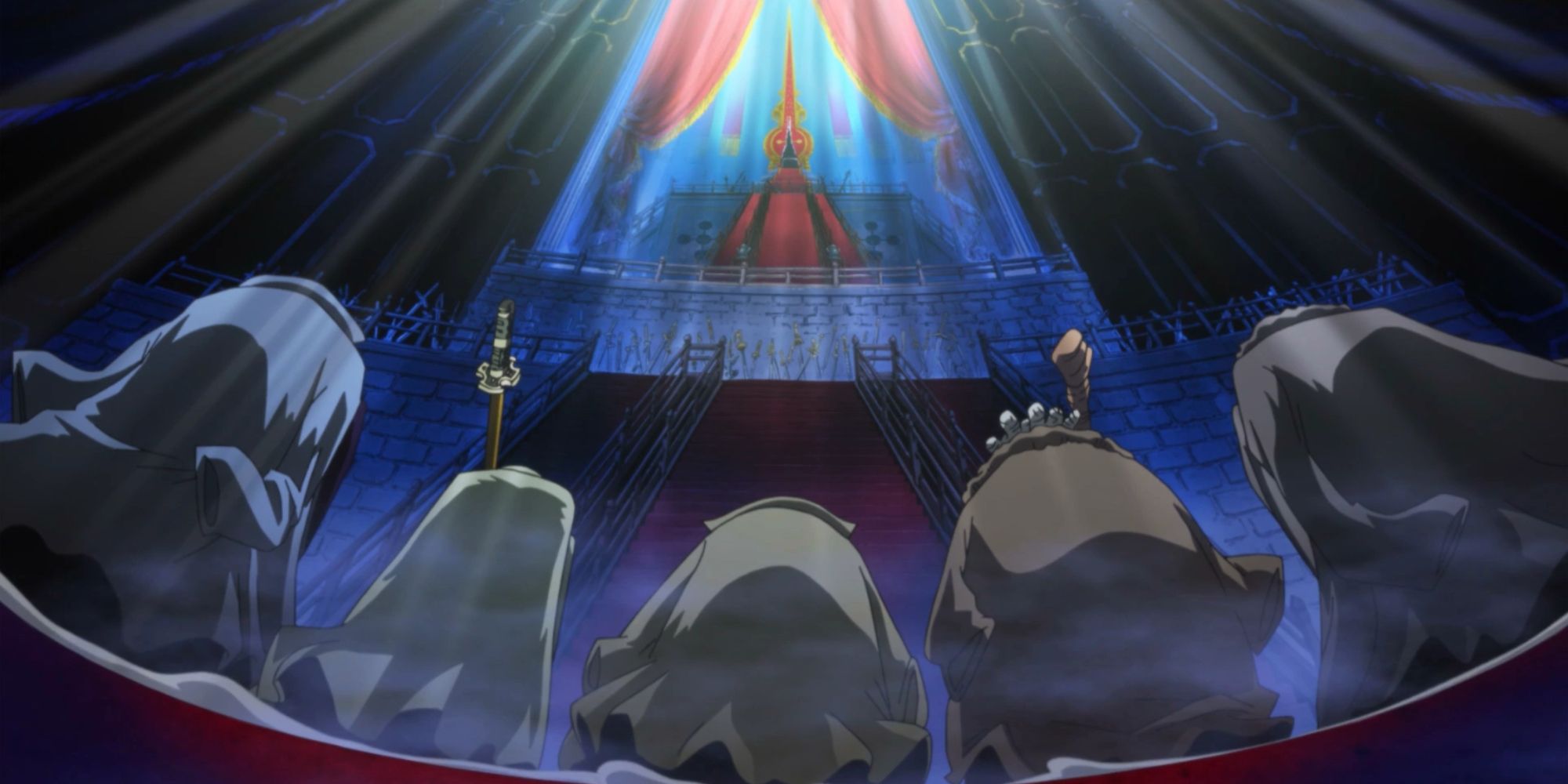 The Five Elders prostrating before Im in One Piece