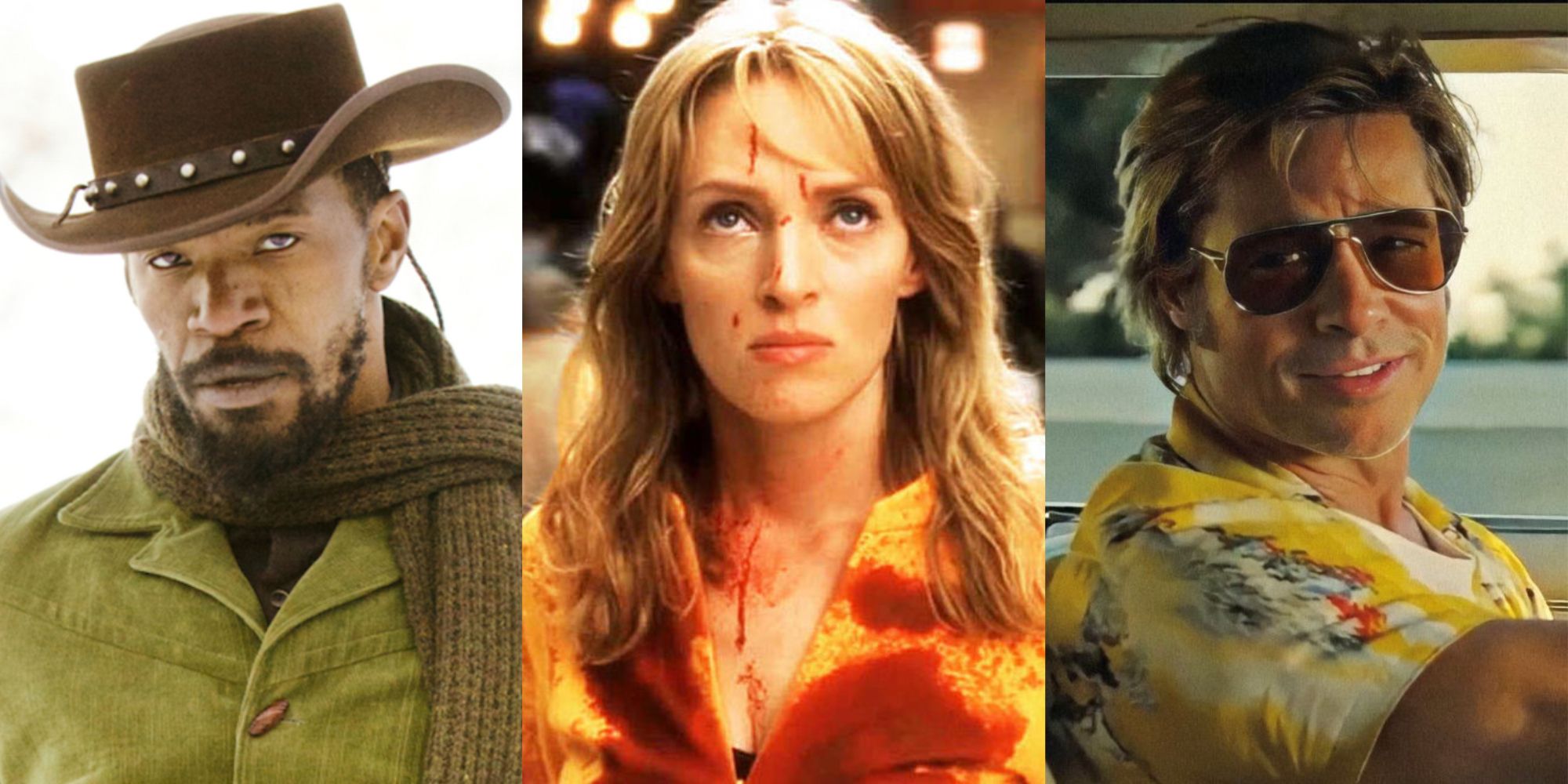 Django, the Bride, and Cliff Booth from Django Unchained, Kill Bill, and Once Upon A Time In Hollywood