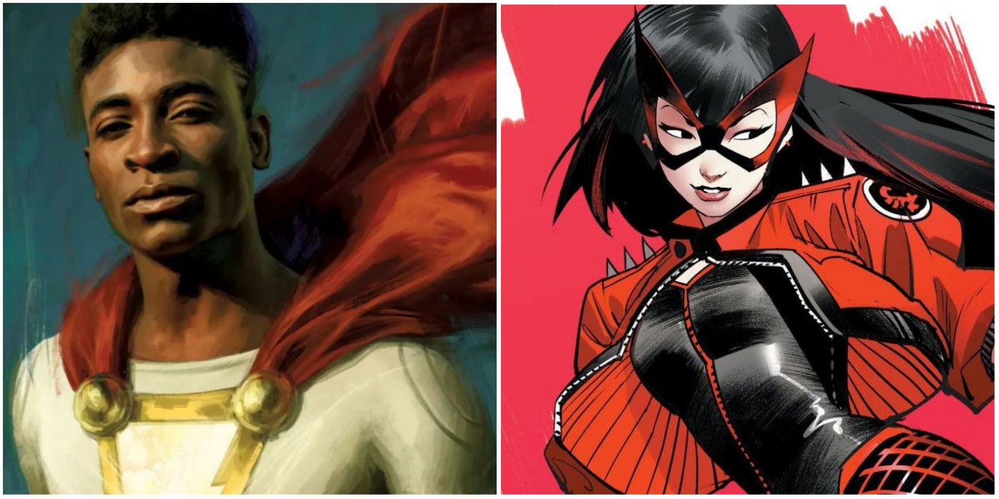 A split image of Bolt and Red Canary from DC Comics